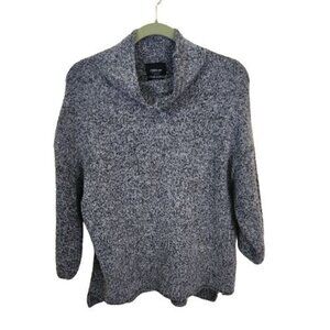 Zara Knit Italian Yarn Mock Neck Cozy Oversized Deep Gray Sweater Size S